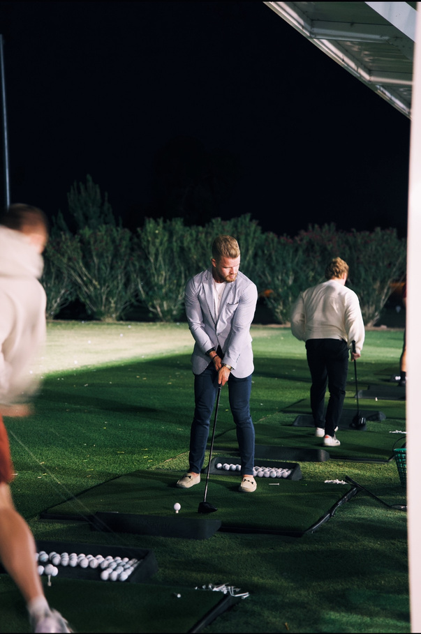 Night golf event on the range