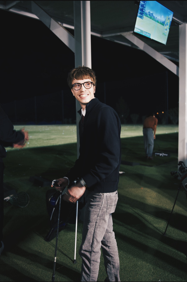 Golfer smiling between swings